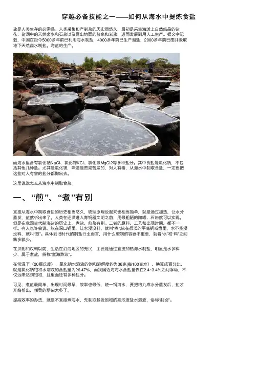 穿越必备技能之一——如何从海水中提炼食盐