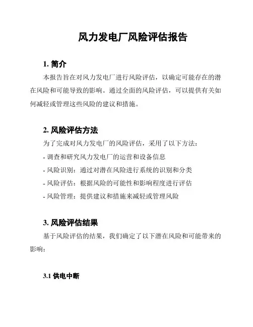 风力发电厂风险评估报告