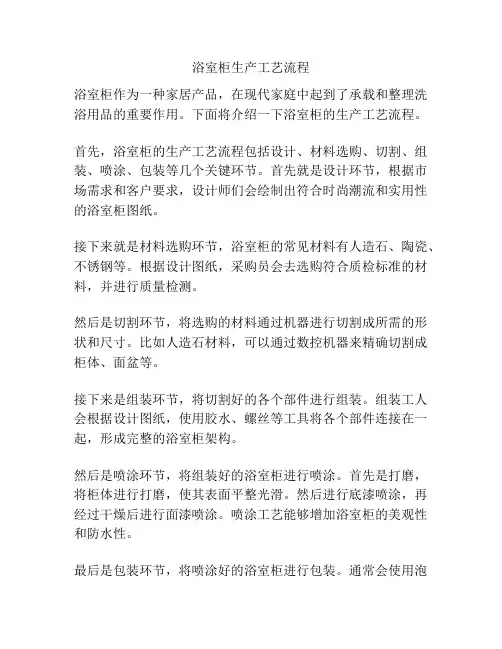 浴室柜生产工艺流程