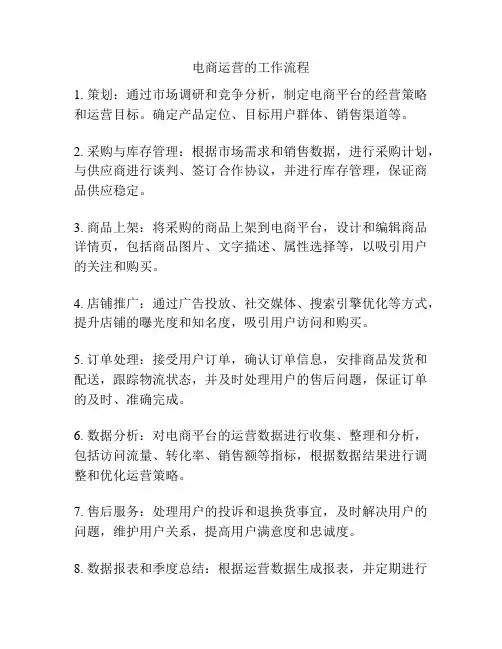 电商运营的工作流程