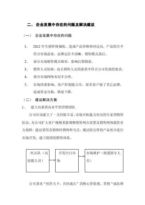 企业发展中存在的问题及解决建议