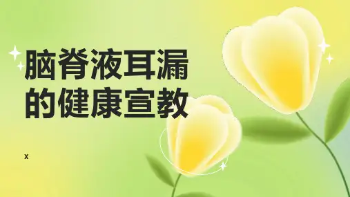 脑脊液耳漏的健康宣教