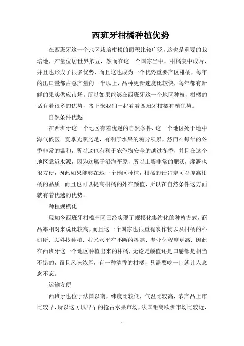 西班牙柑橘种植优势