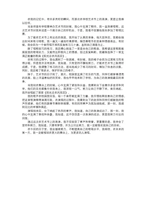 我在艺术节上的表演