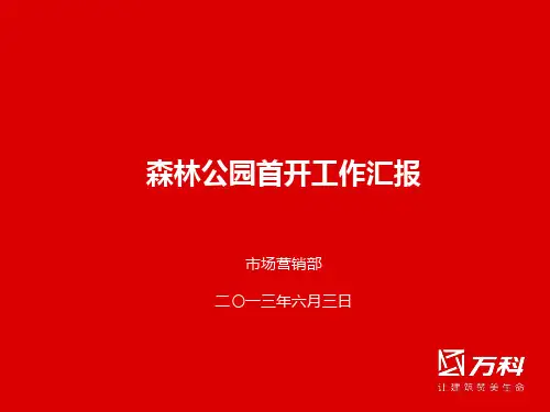 合肥万科森林公园开盘前工作汇报首开工作汇