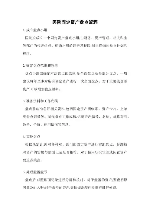 医院固定资产盘点流程