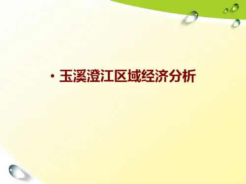 玉溪澄江区域经济分析