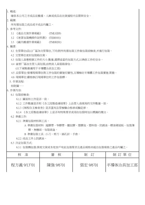 富士康包装作业规范