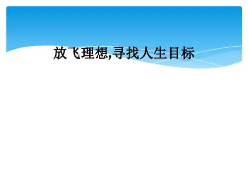 放飞理想,寻找人生目标