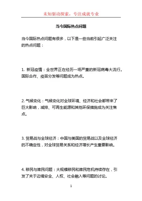 当今国际热点问题 (2)