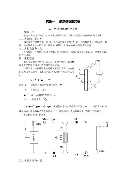 实验一 换热器性能实验