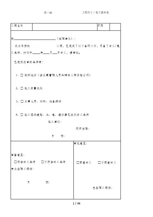 土地整治项目工程监理规范-附表