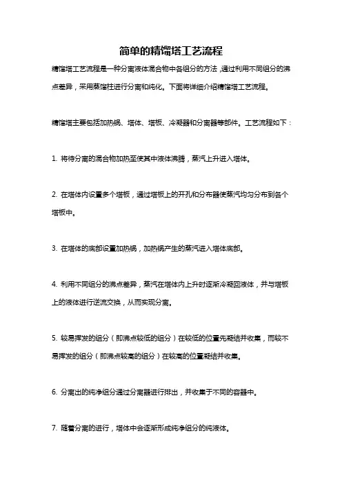 简单的精馏塔工艺流程