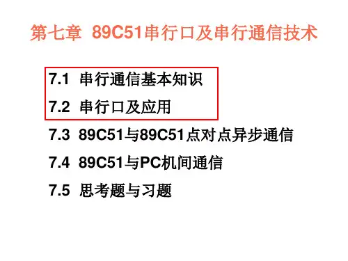 第7章89C51串行口及串行通信技术要点