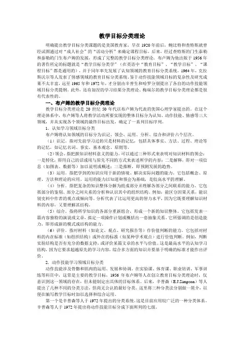 教学目标分类理论