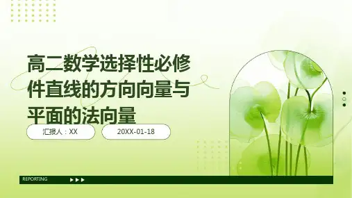 高二数学选择性必修件直线的方向向量与平面的法向量