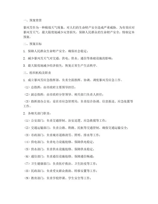 暴风雪紧急预案