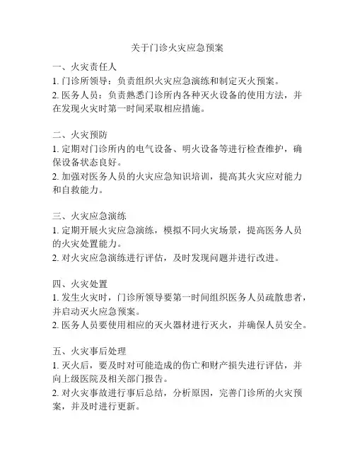 关于门诊火灾应急预案