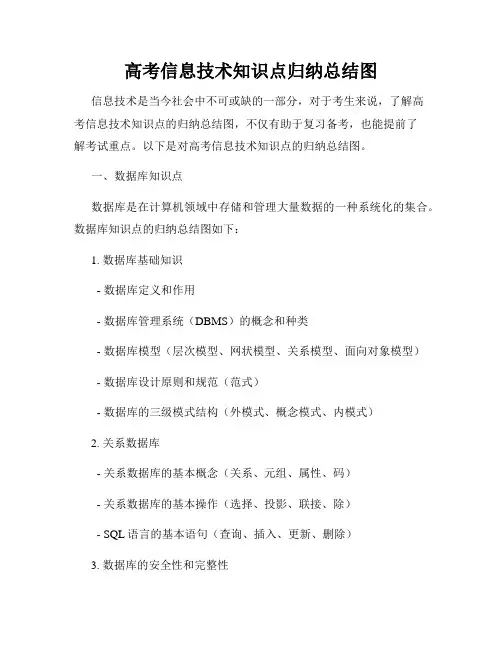 高考信息技术知识点归纳总结图