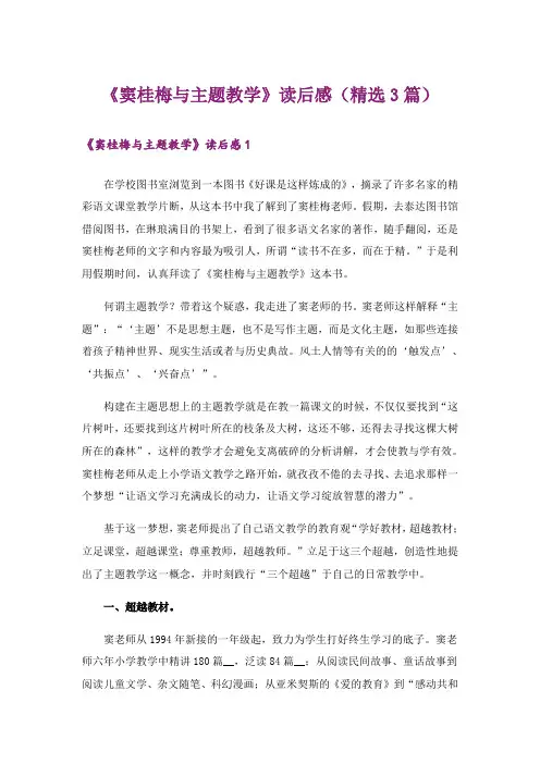 《窦桂梅与主题教学》读后感(精选3篇)