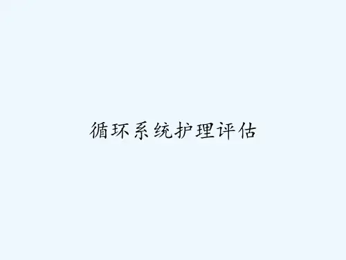 循环系统护理评估