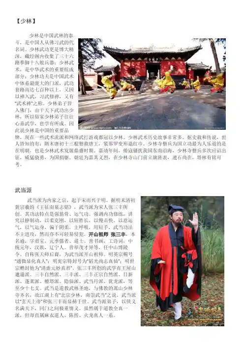 中国历史上的各大武林门派!(有图)