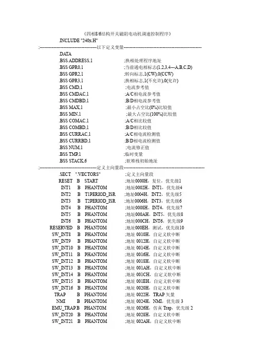 《四相86结构开关磁阻电动机调速控制程序》