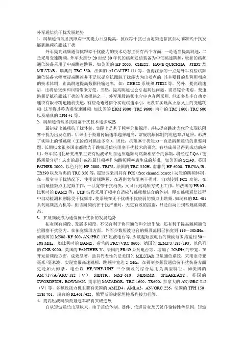 外军通信抗干扰发展趋势