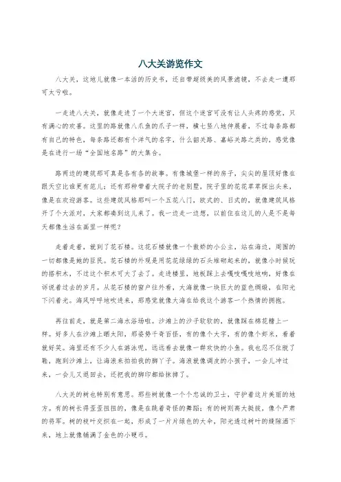 八大关游览作文