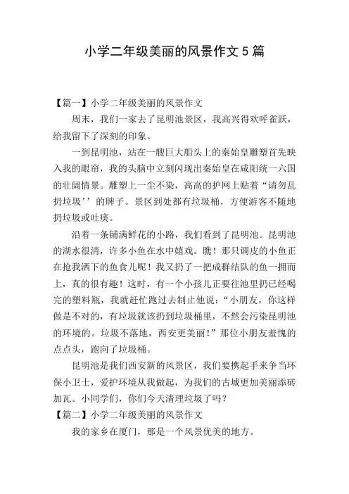 小学二年级美丽的风景作文5篇