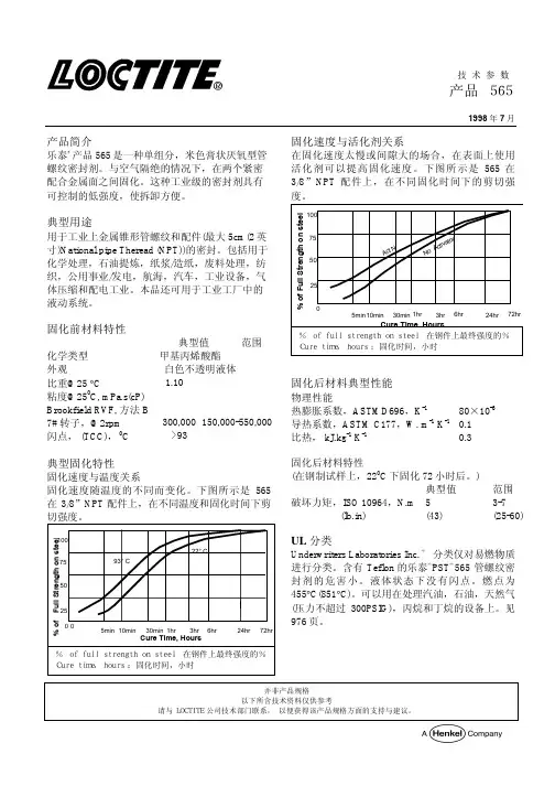 乐泰螺纹密封胶