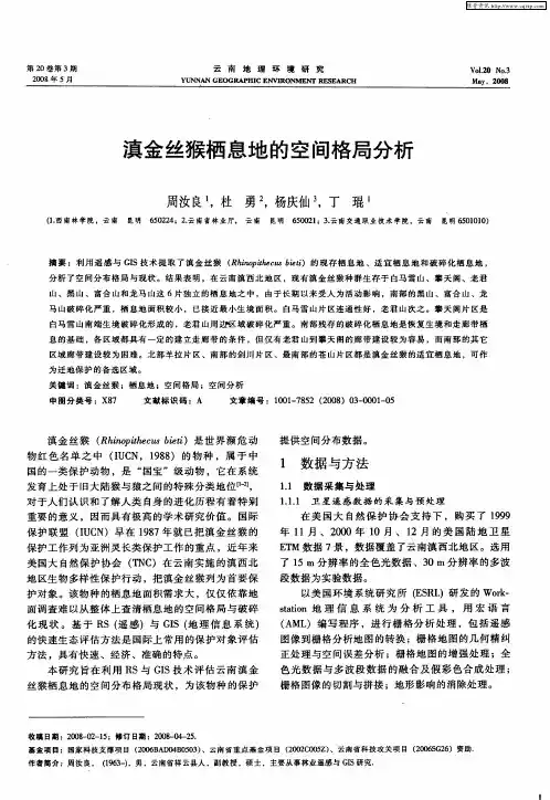 滇金丝猴栖息地的空间格局分析