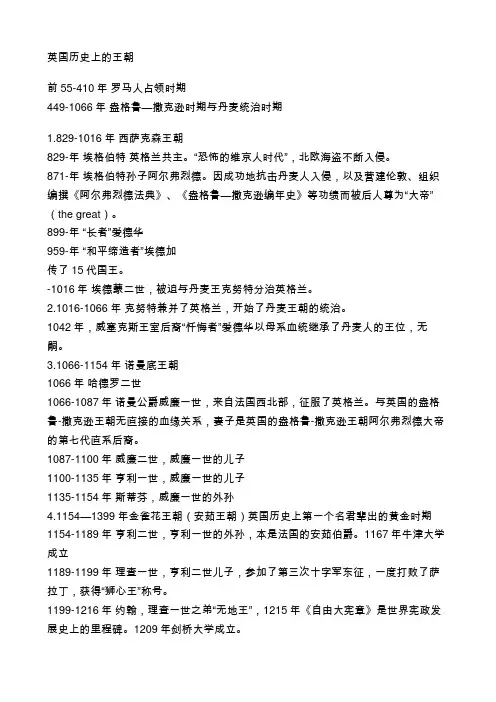 英国王朝历史