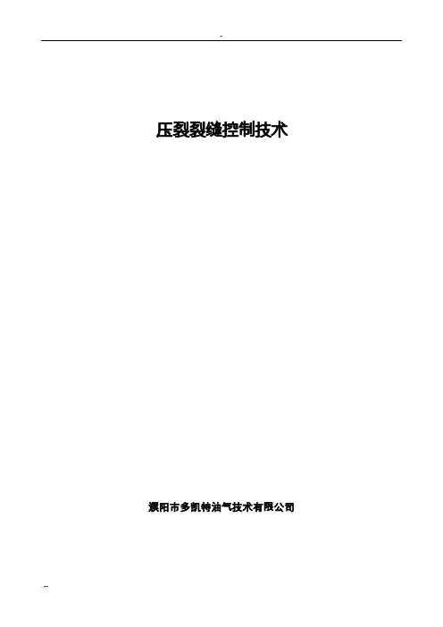 压裂裂缝控制技术