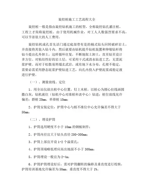 旋挖桩施工工艺流程大全