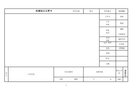 831008(CA6140车床)拨叉工序卡片