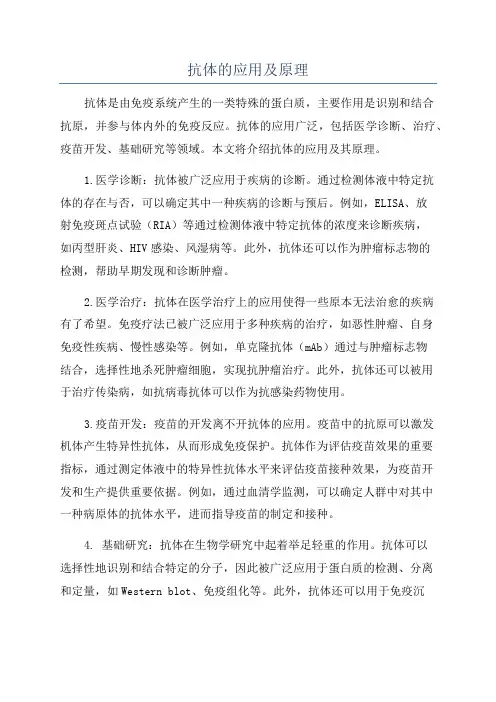 抗体的应用及原理