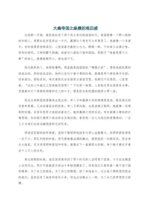 大秦帝国之纵横的观后感