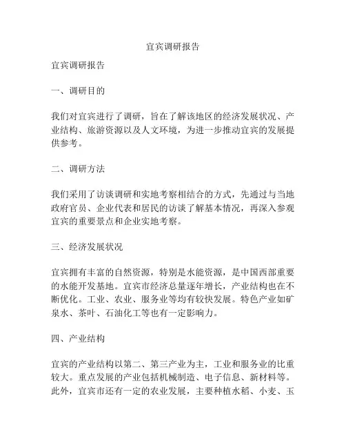 宜宾调研报告
