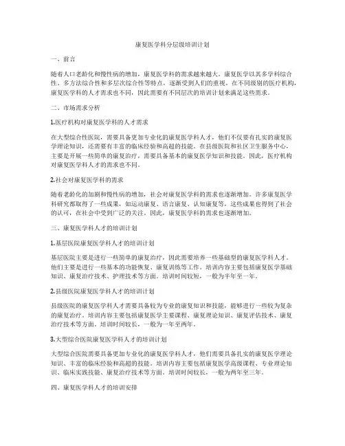 康复医学科分层级培训计划