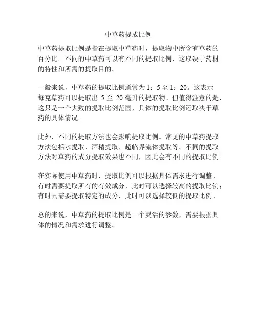 中草药提成比例