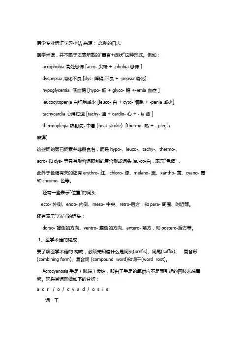 医学词根词缀