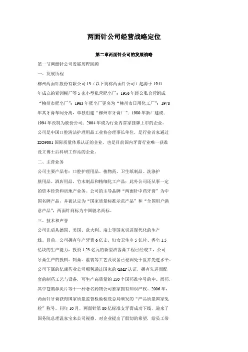 两面针公司经营战略定位