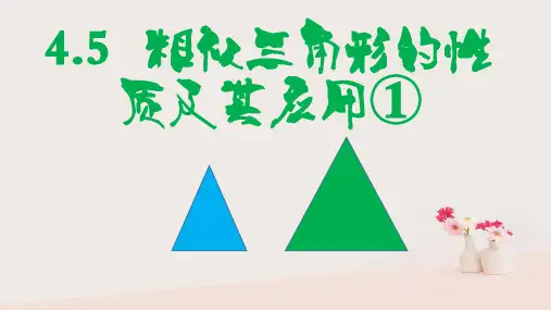 2020年秋九年级数学上册第四章相似三角形4.5相似三角形的性质及其应用①课件新版浙教版
