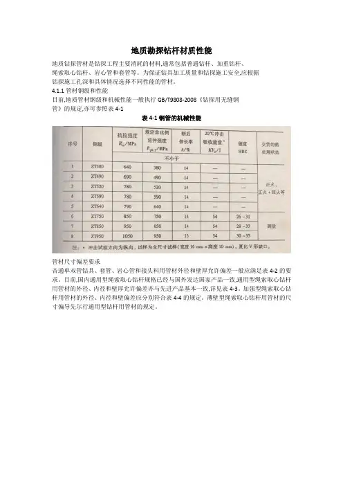 地质勘探钻杆材质性能