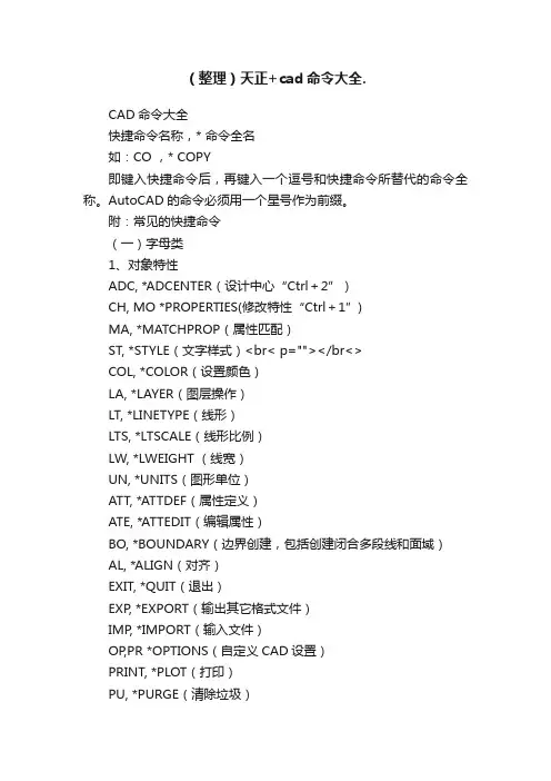 （整理）天正+cad命令大全.