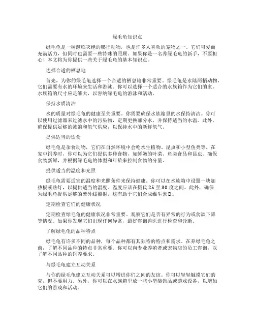 绿毛龟知识点