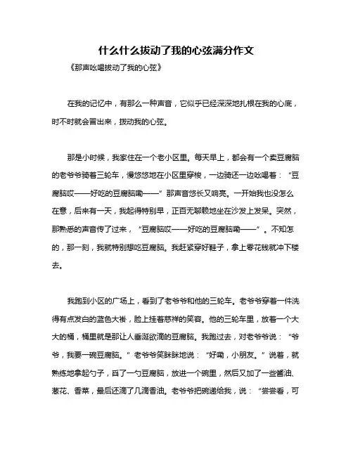 什么什么拔动了我的心弦满分作文