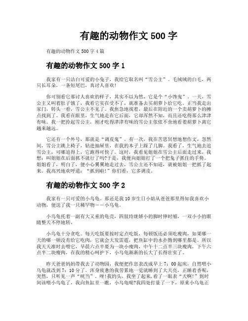 有趣的动物作文500字