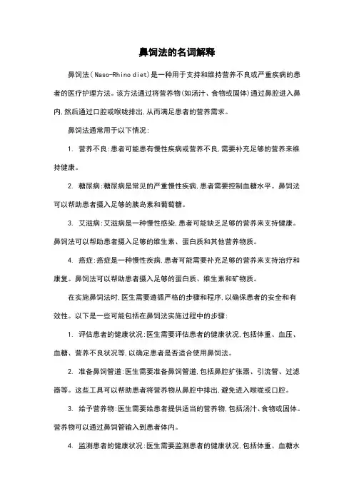 鼻饲法的名词解释
